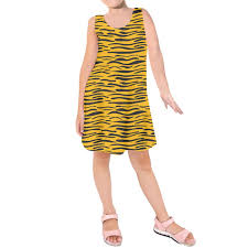 Tiger Stripes Girls Sleeveless Dress Eightythree Xyz Clothing Dresses Sleeveless Dress Sleeveless