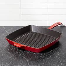 Staub 12 Square Grill Pan Cherry Reviews Crate And Barrel In 2020 Grill Pan Grilling How To Cook Pasta