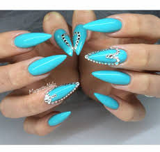 Black And Teal Stiletto Nails Pin By Natalee On Stiletto Nails Nails Design With Rhinestones Turquoise Nails Stiletto Nails Designs
