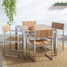Macon 5 Piece Square Teak Outdoor Dining Table Set