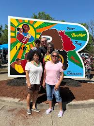 Who's Who? Local Pickleball Players at ROCURC Garden for the REVEAL Row 1:  Marian Jenkins and Pam Starks Row 2: Betty Ross and Annie Ruth Napier Row  3: Ward...