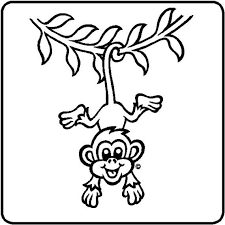 Hanging Monkeys Wall Decal Removable Monkey Wall Sticker Etsy In 2021 Monkey Coloring Pages Hanging Monkey Monkey Crafts
