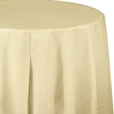 Plastic tablecloths come in a range of different designs to suit your room's color scheme or a party theme. Ivory Plastic Round Tablecloth Party At Lewis Elegant Party Supplies Plastic Dinnerware Paper Plates And Napkins