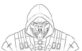 Sub zero mortal kombat coloring pages Awesome Scorpion Mortal Kombat Coloring Page Free Printable Coloring Pages For Kids