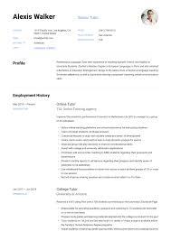 Tutor Resume Writing Guide 12 Resume Examples 2019