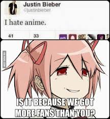 Bieber Hates Anime Anime Memes Funny Anime Funny Otaku Anime