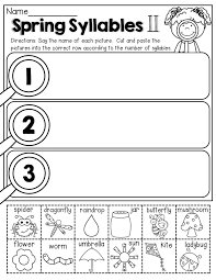 Spring Math And Literacy Packet Kindergarten Syllable Worksheet Syllables Kindergarten Spring Syllables