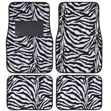 Zebra home roll out mat. Oxgord 4 Piece Zebra Print Carpet Floor Mats Set For Car Rubber Lined All Weather Heavy Duty Protection For All Vehicles Snow White Black Buy Online In Bahamas At Bahamas Desertcart Com Productid 14064933