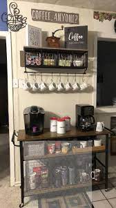 Here are 13 ideas for a home coffee bar to help you create the perfect coffee bar that is organized, easy to use, and nice to look at. Cheap And Easy Cool Ideas Coffee Shop Uniform Anime Coffee Wallpaper Coffee Morning Cafe Coffee Menu Tips Co Coffee Bar Design Coffee Bar Home Home Coffee Bar
