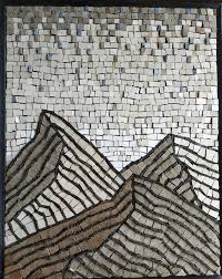 Modern 3d Mountain Landscape Mosaic Art Collage By Kamen Hristov Saatchi Art