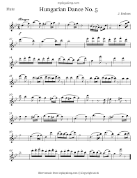 Brahms Hungarian Dance No 5 Flute Sheet Music Sheet Music Violin Sheet Music