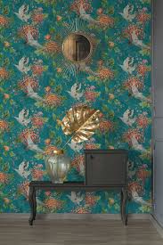 Das team hat im ausführlichen grüne mustertapete vergleich uns jene empfehlenswertesten artikel angeschaut sowie alle brauchbarsten eigenschaften verglichen. Mustertapete Mit Asiatischem Kranich Und Blutenmotiv Blau Orange Grun