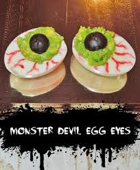 Fancy deviled eggs have become something of a trend. Halloween Monster Eyes Spooky Halloween Recipe Deviled Eggs