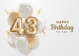 Happy 43th Birthday Gold Foil Balloon Greeting Background Stock Vector Illustration Of Greeting Anniversary 183411012