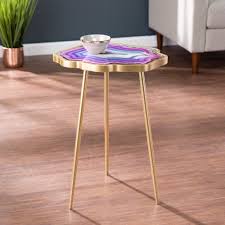 Huidao round side table c shaped wooden marble texture finish end table coffee table for living room bedroom small. Everly Quinn Norcova 3 Legs End Table Reviews Wayfair