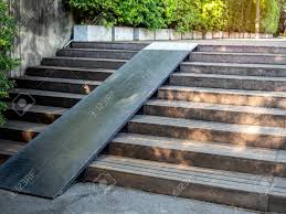 Unboxing wheelchair ramps with adaptive maui. Plank Wood Stair Outdoor With Wooden Wheelchair Ramp On Green Stock Photo Picture And Royalty Free Image Image 123824134