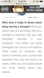 Dream Interpretations Psychic Reading Get Shot Dream Interpretation