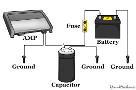 You will need to place a voltmeter across the capacitor to monitor the voltage. Car Amplifier Wiring Diagram Installation Http Bookingritzcarlton Info Car Amplifier Wiring Diagram Ins Car Audio Car Audio Capacitor Car Audio Installation