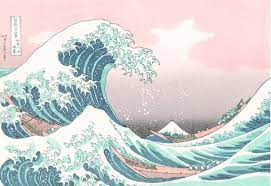 The Great Wave Off Kanagawa Hokusai Pastel Pink Color Poster By Superacedesigns In 2021 Artistic Wallpaper Cute Desktop Wallpaper Desktop Wallpaper Art