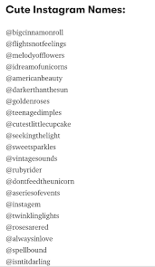 Cute Instagram Username Ideas Instagram Nama Lagu