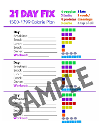 31 matter of fact 21 day fix container sheet