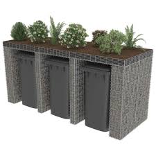 Vidaxl Gabione Mulltonnenbox Fur 3 Tonnen Stahl Mulltonnenverkleidung Mullbox Amazon De Garten Mulltonnenverkleidung Mulltonnenbox Gabionenwand