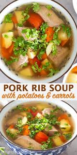Pork Rib Soup With Potatoes And Carrots Stovetop Pressure Cooker Delightful Plate Recipe Pork Rib Soup Recipe Pork Ribs Pork Soup Recipes