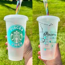 Pisces Starbucks Zodiac Cups Starbucks Cold Cups 24oz Starbucks Tumbler Iced Coffee Cup Pisces Zodiac Pisces Constellation Starbucks Iced Coffee Cup Custom Starbucks Cup