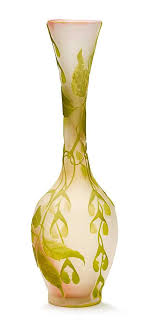 Emile Galle Vase Maple C 1910 Colored Glass Vases Art Deco Cameo Art Nouveau Design