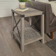 Magnolia Metal X Grey Wash End Table By Desert Fields Walmart Com In 2020 Farmhouse End Tables Living Room End Tables Square Side Table Wood