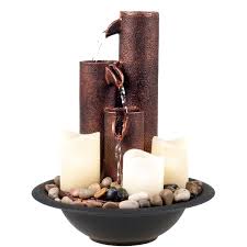 The soothing sounds it creates will have you relaxing in no time. Indoor Water Fountain With Led Lights Lighted Tired Column Tabletop Fountain With Candles And Soothing Sound For Office And Home Decor By Pure Garden Walmart Com Walmart Com