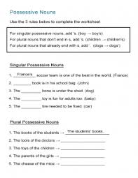 These worksheets introduce the words singular and plural; Possessive Nouns Worksheet Singular And Plural Nouns All Esl