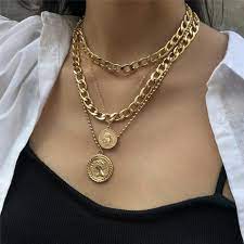 Miami Vintage Coin Chain Necklace In 2021 Womens Necklaces Coin Pendant Necklace Womens Necklaces Fashion