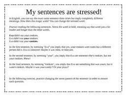 Accent Modification Activities Changing Sentence Stress Accent Modification Stress Sentences
