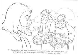 Jesus feeds the five thousand coloring page. Jesus People Coloring Pages Shefalitayal