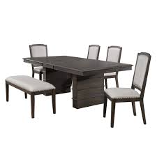 Whether you are looking for a massive extending table that seats 18 or a modern stylish dining table than can make room for a few more guests, we have you covered. Extendable Dining Table Set W Bench Cali Dining 6 Piece Sunset Trading