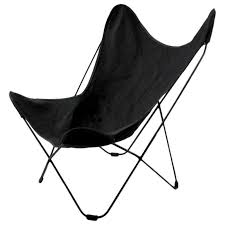 Also known as the hardoy, sling or safari chair, the butterfly prototype wooed edgar kaufmann jr., a former industrial design curator at moma who is credited with popularizing the prolific seat. Mid Century Butterfly Chair With Black Canvass Sling For Sale At 1stdibs
