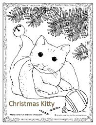 Click on the coloring page to open in a new window and print. Christmas Kitty Coloring Page