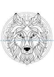 Mandala de loup t shirt premium enfant spreadshirt. Mandala Tete Loup 4 Download Free Vector