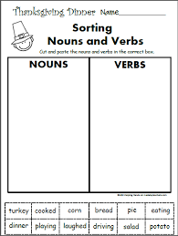 A challenging exercise for early readers. Free 1st Grade Worksheets For November Language Arts Nouns And Verbs Made By Teachers