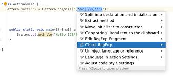 This sample shows how you can split an exchange, process each splitted message, aggregate and return a combined response to the original. Regular Expression Syntax Reference Intellij Idea