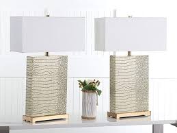 Safavieh Lighting Collection Joyce Cream And Gold Faux Alligator 27 75 Inch Table Lamp Set Of 2 Safavieh Lamps Table Lamp Sets Lamp