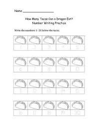 Dragons Love Tacos Worksheets To Go With The Book Dragon Dragons Love Tacos Book Dragon Writing Numbers