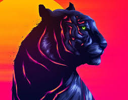 Neon Animals A Personal Project To Build New Digital Paint Skills In Photoshop Animal Art Retro Futuristic Creature Art