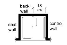 The 48 inches (1220 mm) minimum stall shall have a grab bar behind the water closet and one on the side wall next to the water closet. Ada Grab Bar Installation Guidelines Adabathroom Com