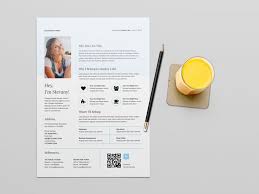 free qr code resume template with