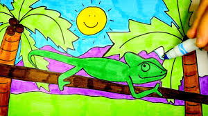 How To Draw A Cute Cartoon Chameleon Easy Step By Step Chameleon Drawing For Kids Youtube Side view image isolated on white. how to draw a cute cartoon chameleon easy step by step chameleon drawing for kids