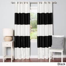 Black And White Striped Blackout Curtains Aurora Home Striped Dupioni Grommet Top Blackout Curtain Panel Pair 84 Inch Black Stripe Size 52 X 84 Curtains Striped Curtains Panel Curtains