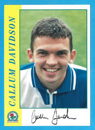 CALLUM DAVIDSON BLACKBURN ROVERS 1998-00 SCOTLAND INT ORIG AUTOGRAPHED CLUB  CARD