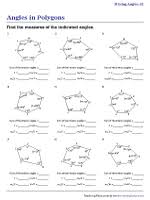 Looking for the missing measurements of exterior angles in a polygon? Angles In Polygons Worksheets